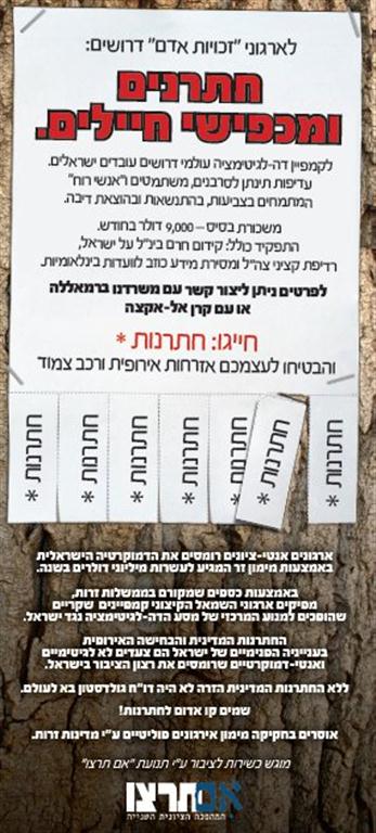 לארגוני 'זכויות אדם' דרושים חתרנים ומכפישי חיילים