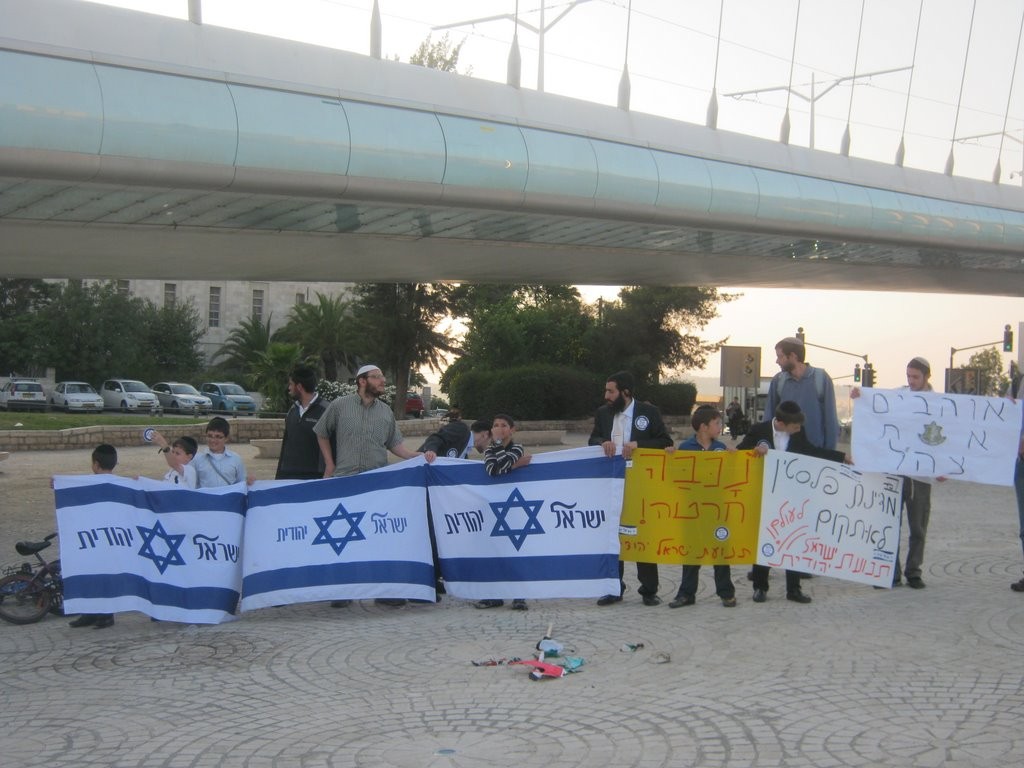 יום הנכבה: פעילי 'ישראל יהודית' שרפו דגל פלסטין