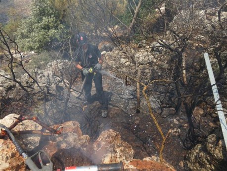 דליקה כובתה בסמיכות לגדר הישוב דולב; חשד להצתה