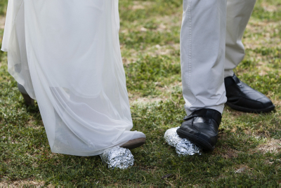 Lin Dror and Alon Marcus marry in a Reform Jewish wedding ceremony in front of the Knesset, Israel's parliament in Jerusalem