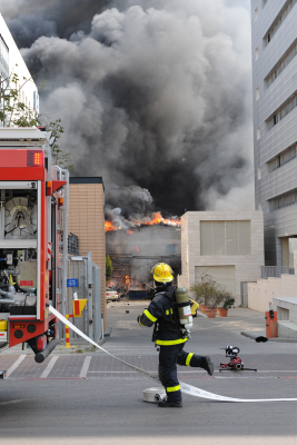 שריפה בחדר האוכל בבסיס 'הקריה' בתל אביב