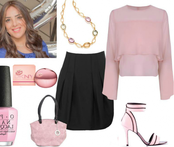 חולצה: TOPSHOP | חצאית: ראלף לורן | סנדל: דיזל | בושם: מבית דונה קארן | שרשרת: רויאלטי| תיק: פרנצסקה ביגוטי | לק: O.P.I