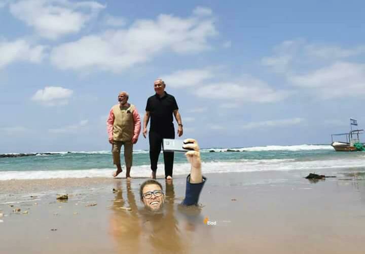 משעשע: הרשת מגיבה לביקור של ביבי ומודי בחוף