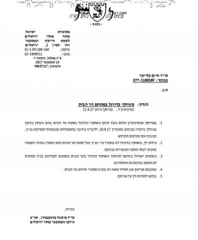 הנהלים נגד משחקי כדורגל בהר הבית- יחודדו