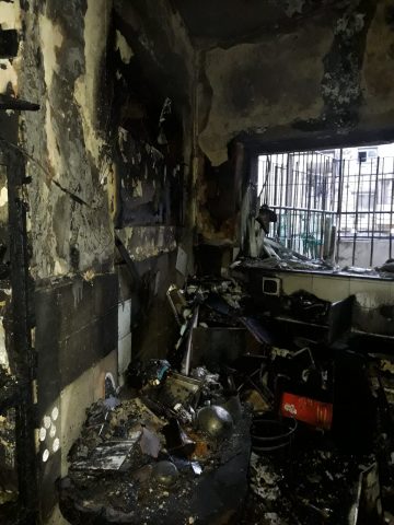 שני פצועים אנוש בשריפה בבניין בירושלים