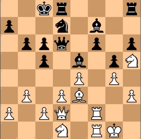 תור השחור (קרלסן) 21…? (צילום מסך chessgames)