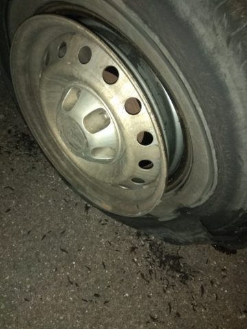 הנזק שנגרם לרכב. (קרדיט: הצלה ללא גבולות יו"ש)