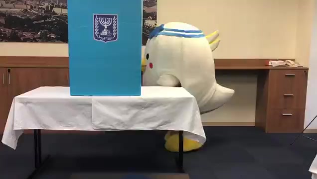 צפו: קמע שגרירות ישראל ביפן פתח את ההצבעה לכנסת