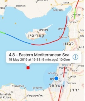 זירת רעידת האדמה שהורגשה בישראל
