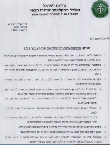 נערכים להשבתה: קיצוץ דרמטי לעובדי משרד החקלאות