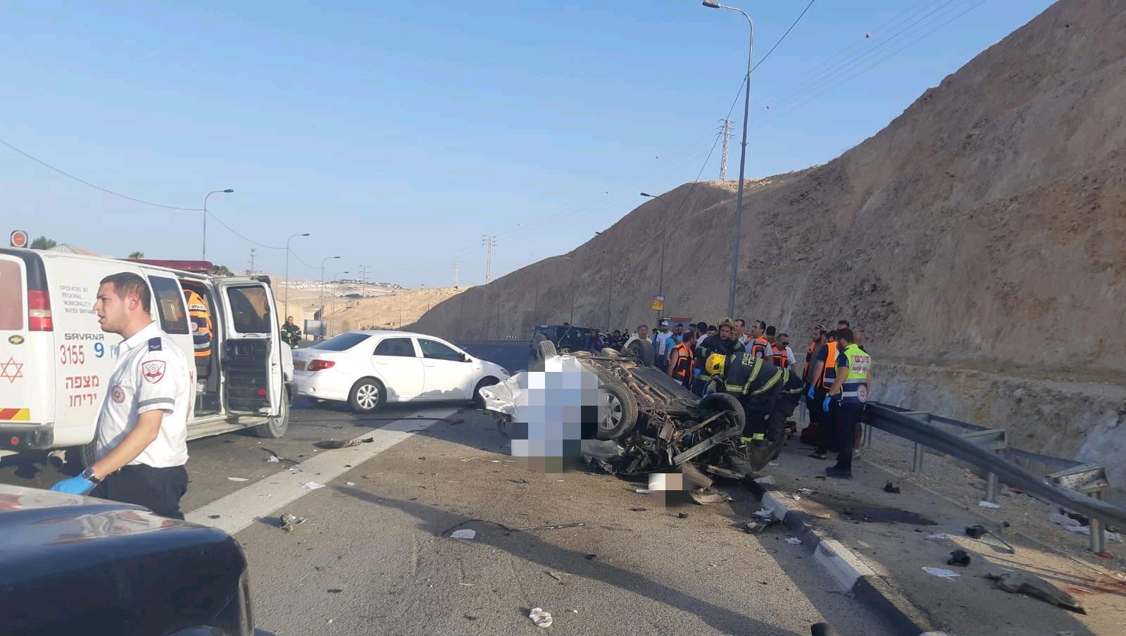 שני הרוגים בתאונת דרכים קשה ליד מצפה יריחו