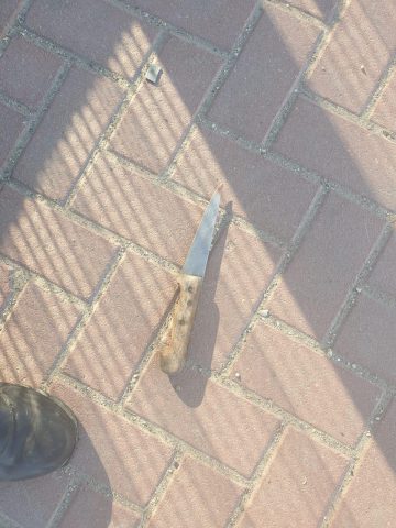הסכין שנמצאה בזירת הפיגוע