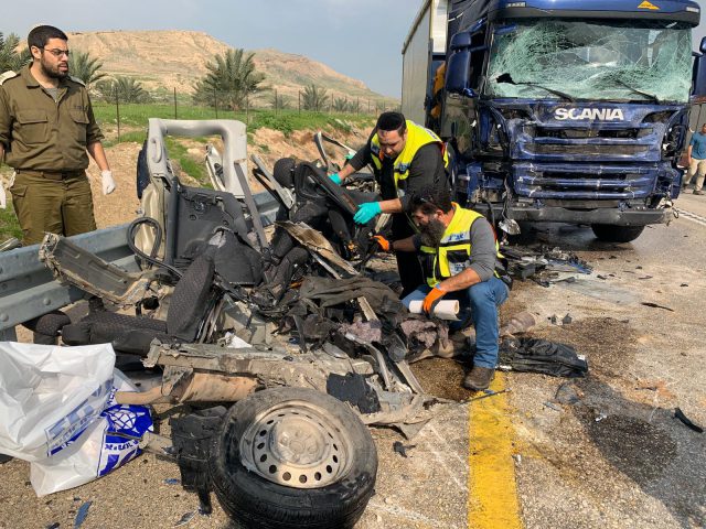 זירת התאונה הבוקר