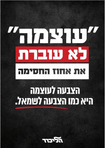 עוצמה לא עוברת את אחוז החסימה, מודעת הליכוד