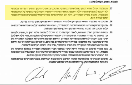 חלוקת התיקים בין בכירי ימינה לא עוגנה בהסכם