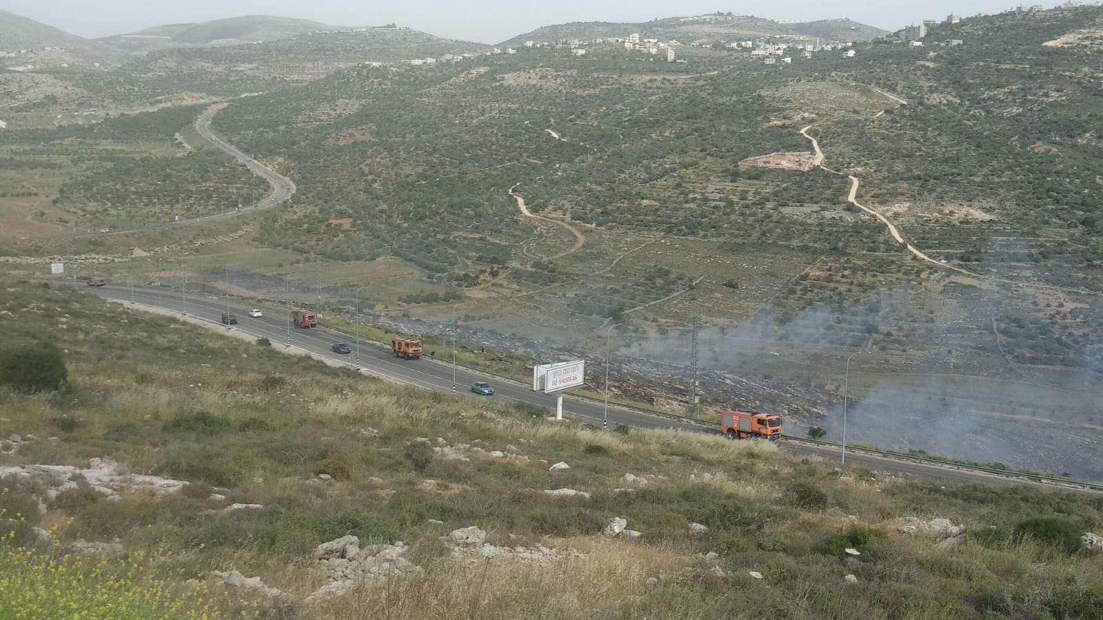 שריפה סמוך לנופי נחמיה: האש מתקדמת במהירות