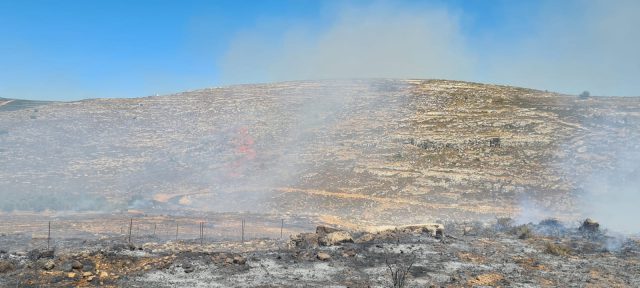 שריפה פרצה בבסיס סמוך ליישוב שילה