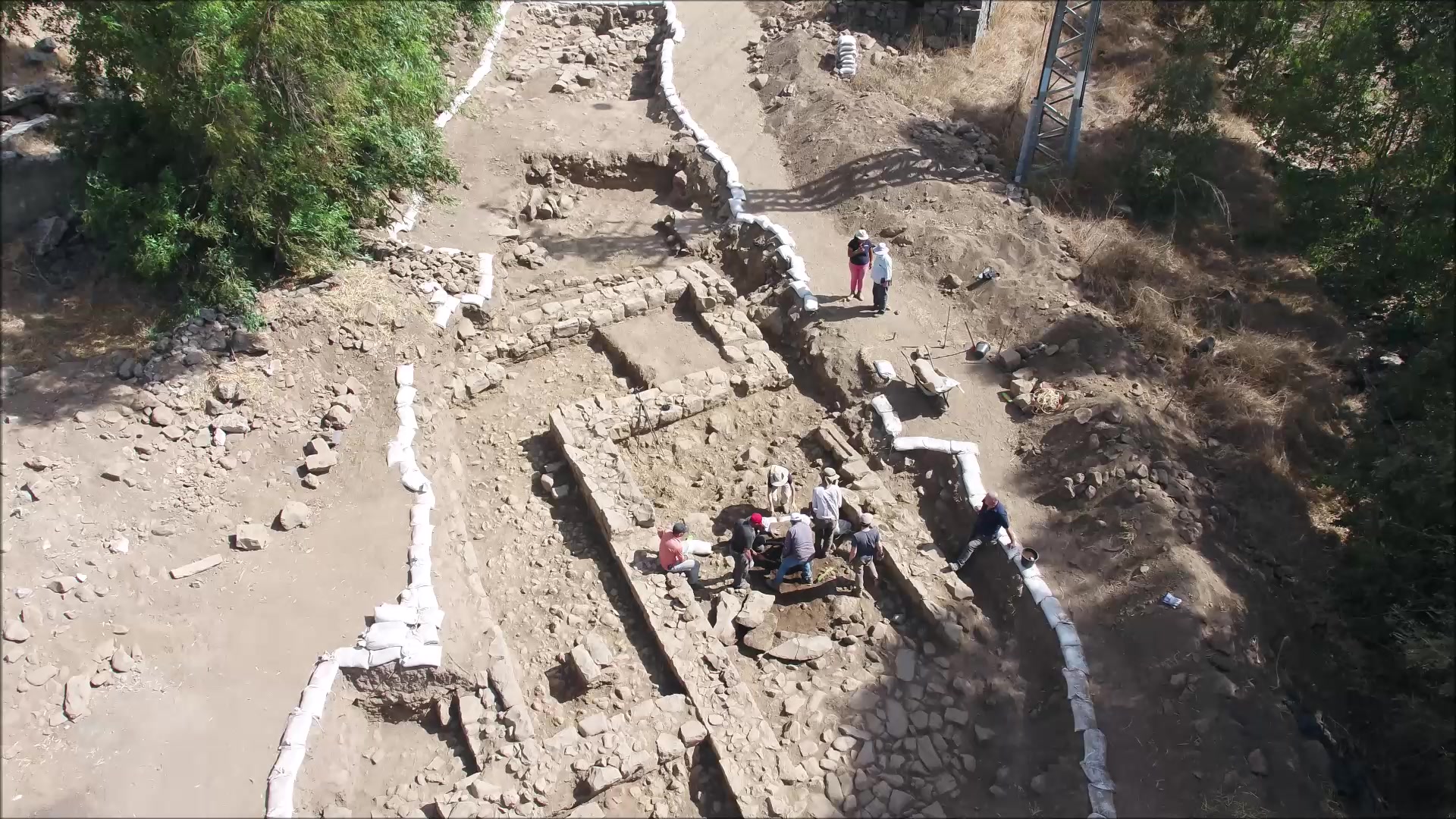 צילום וידאו אוירי של חפירת רשות העתיקות בנפח. צילום אסף פרץ רשות העתיקות