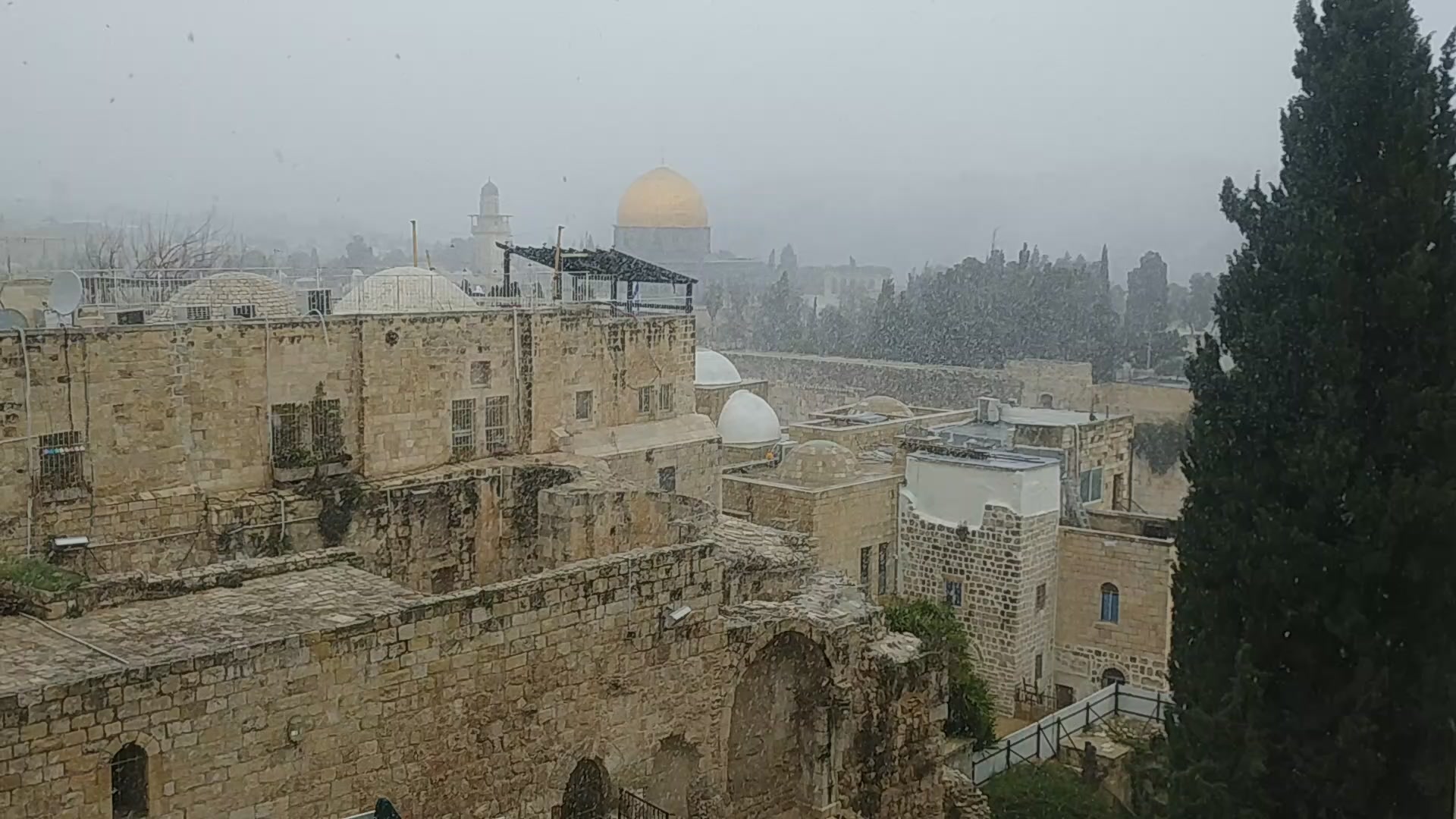 שלג עיר עתיקה ירושלים