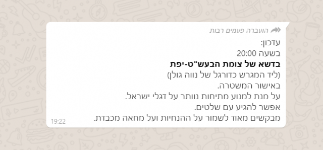 "למנוע מתיחות": ההפגנה ביפו – ללא דגלי ישראל