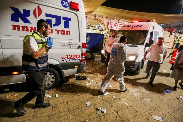 זירת האסון במירון, הלילה