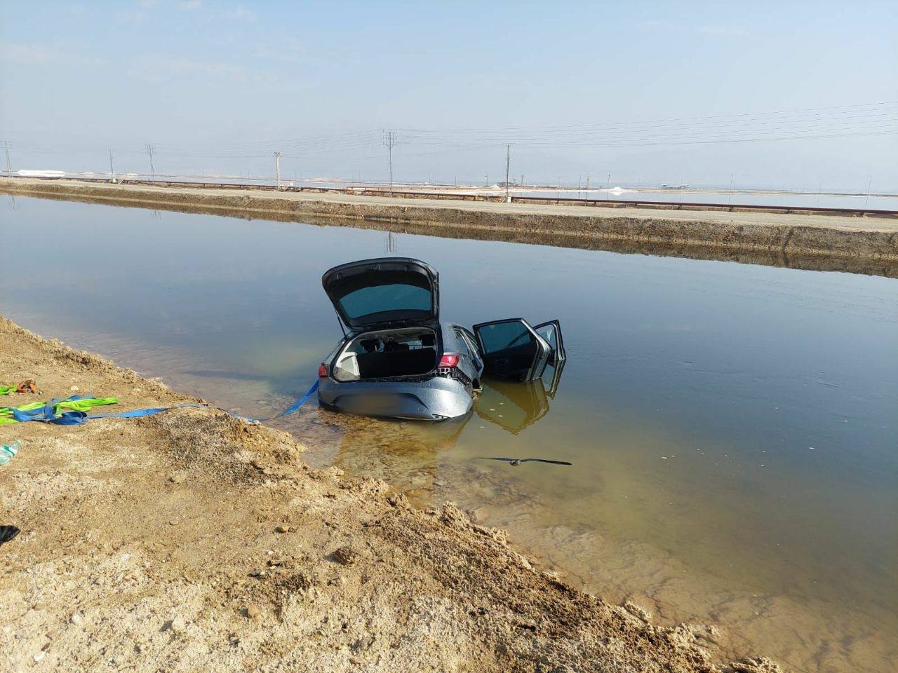 אסון בים המלח: נהג סטה מהכביש, נפל למים ונהרג