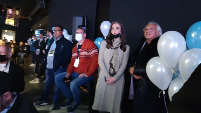 השרה לשעבר עמר ינקלביץ' בחגיגות לכחול לבן