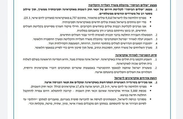 8 חברי כנסת בדרישה לדיון דחוף על מתווה הפליטים