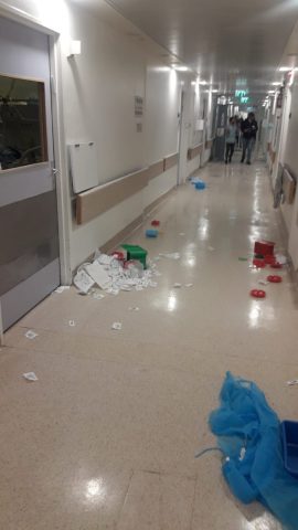בית החולים בהר הצופים אחרי ההתפרעות (דוברות הדסה)
