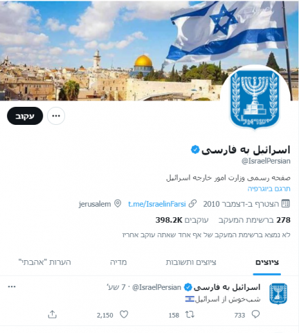 לאחר החיסול: משרד החוץ הישראלי צייץ בפרסית