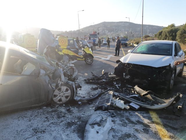 זירת התאונה. קרדיט: מוקד בנימין