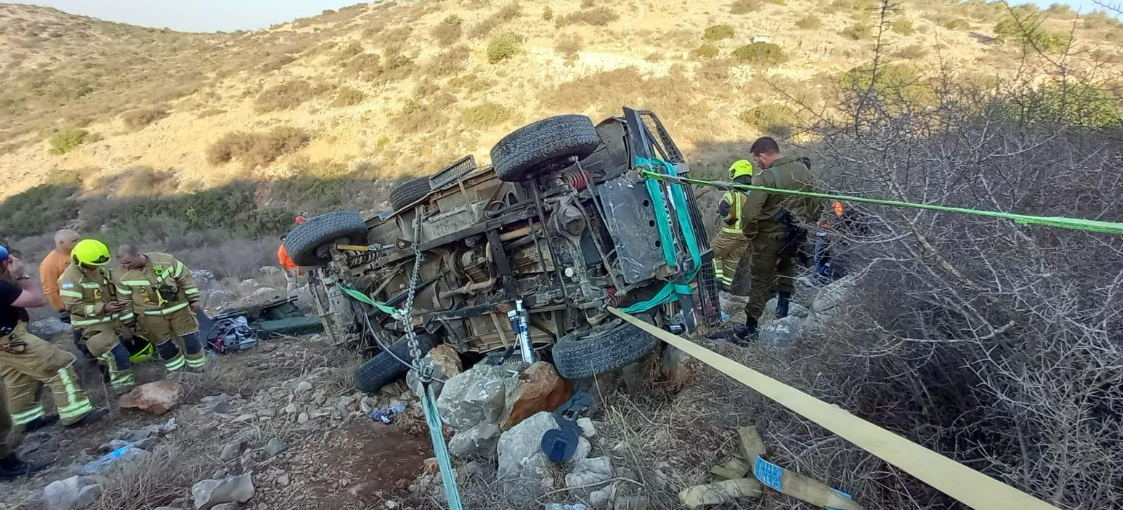 4 חיילים נפצעו בהתהפכות ג'יפ צבאי בשומרון
