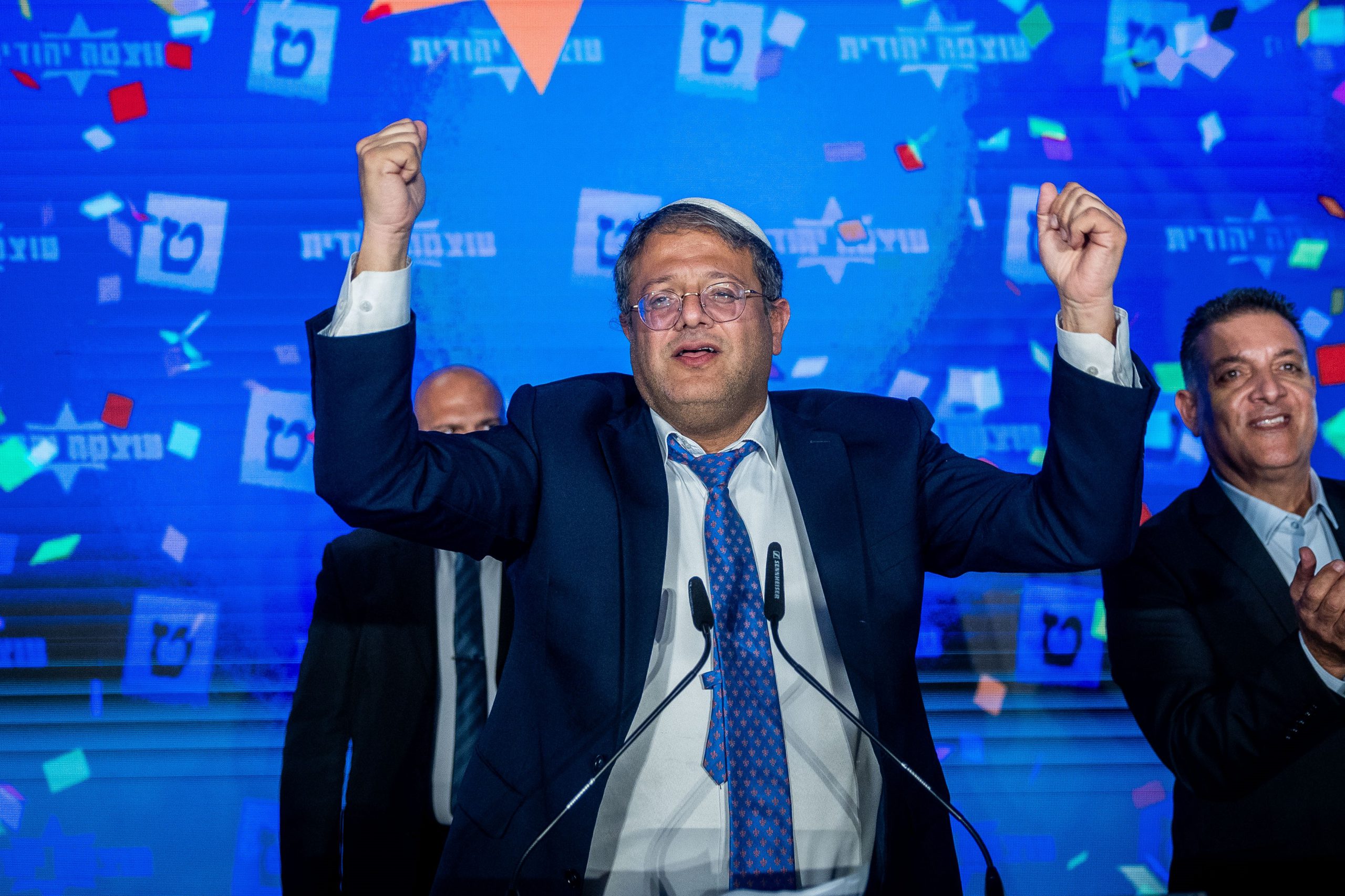 איתמר בן גביר בחגיגות הניצחון. יהיה השר הממונה על המשטרה?