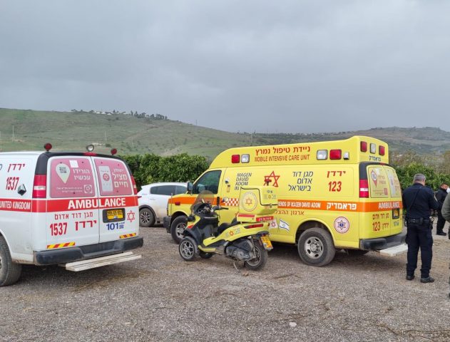 זירת התאונה בדגניה (תיעוד מד"א)