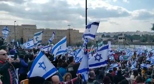 הפגנה בכנסת (ללא קרדיט)
