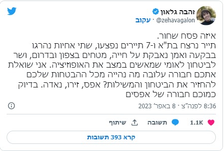 זהבה גלאון צייצה ועוררה סערה: "זו הסיבה שנמחקת"
