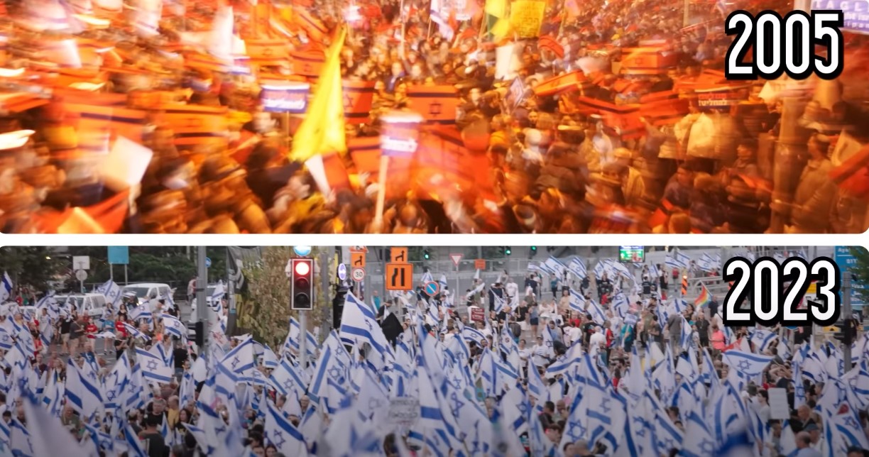 קפלן מול קטיף: כך נראו ההפגנות ב-2005 והיום