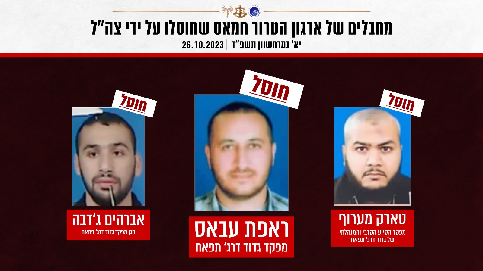 צה"ל חיסל את צמרת הפיקוד של גדוד חמאס