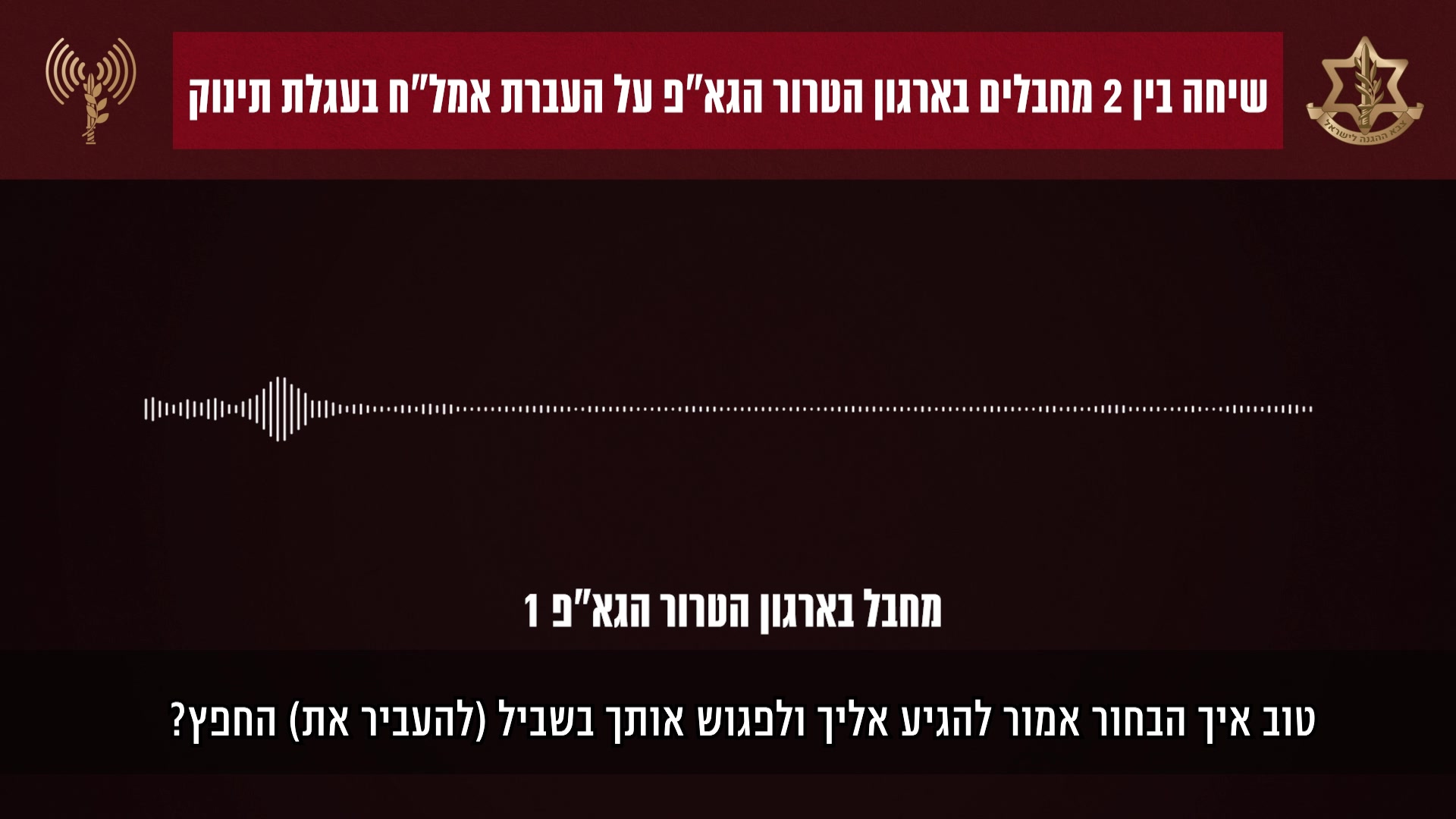 הקלטת העברת נשק בעגלת תינוק