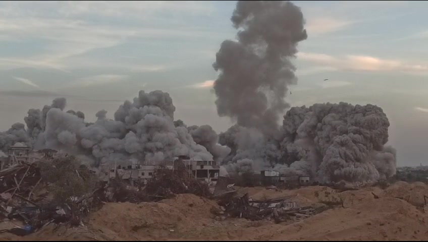 תיעוד: צה"ל פוצץ אוניברסיטה בדרום העיר עזה