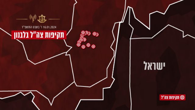 מפת התקיפות בלבנון (דוצ)