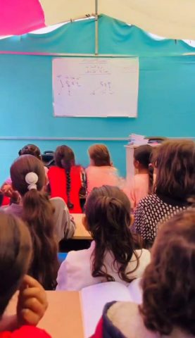 פתיחת הלימודים המחודשת בעזה, צילום מתוך הרשתות החברתיות.