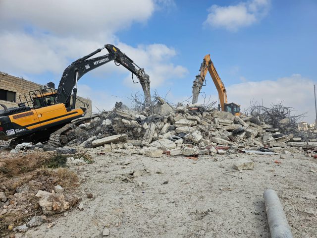 מבנה האבן שנהרס (קרדיט: המנהל האזרחי)