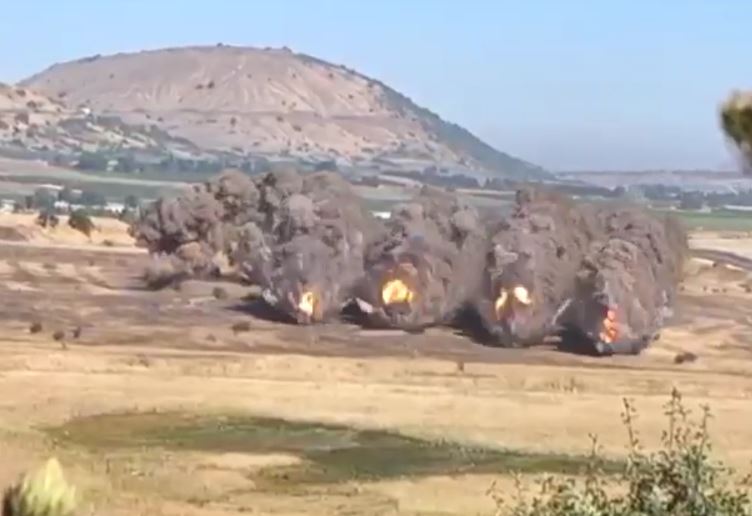 בום: צפו בפיצוץ 40 דונם של מוקשים ברמת הגולן