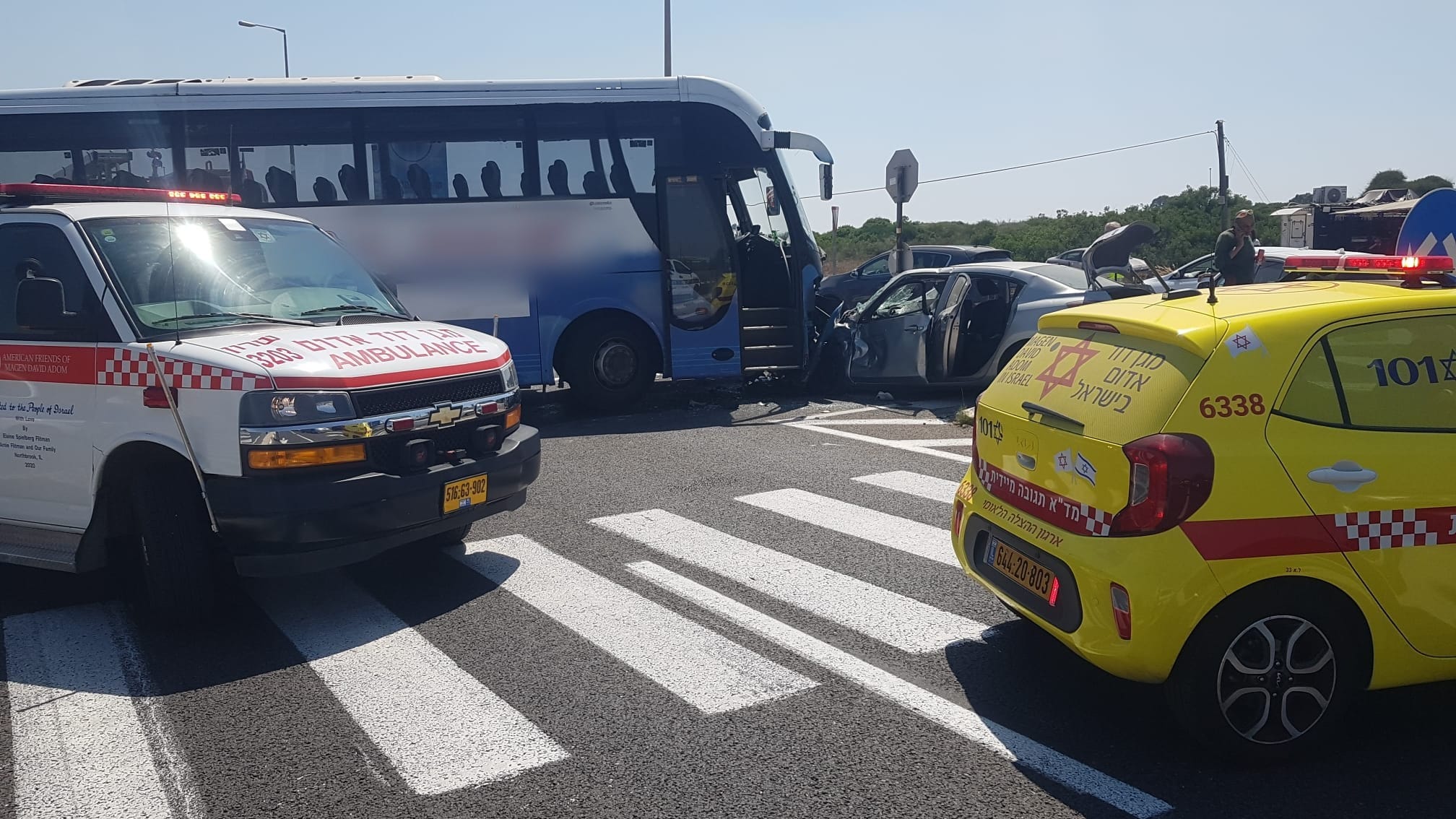 3 פצועים בתאונה סמוך לחדרה, בהם 1 במצב אנוש
