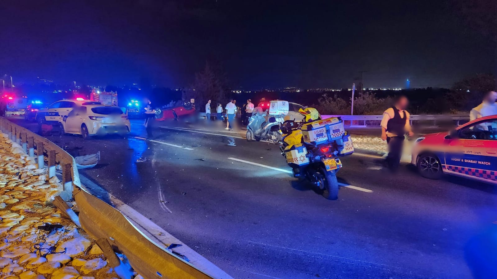 הרכב התהפך: בת 60 נהרגה בתאונה קטלנית בבית דגן
