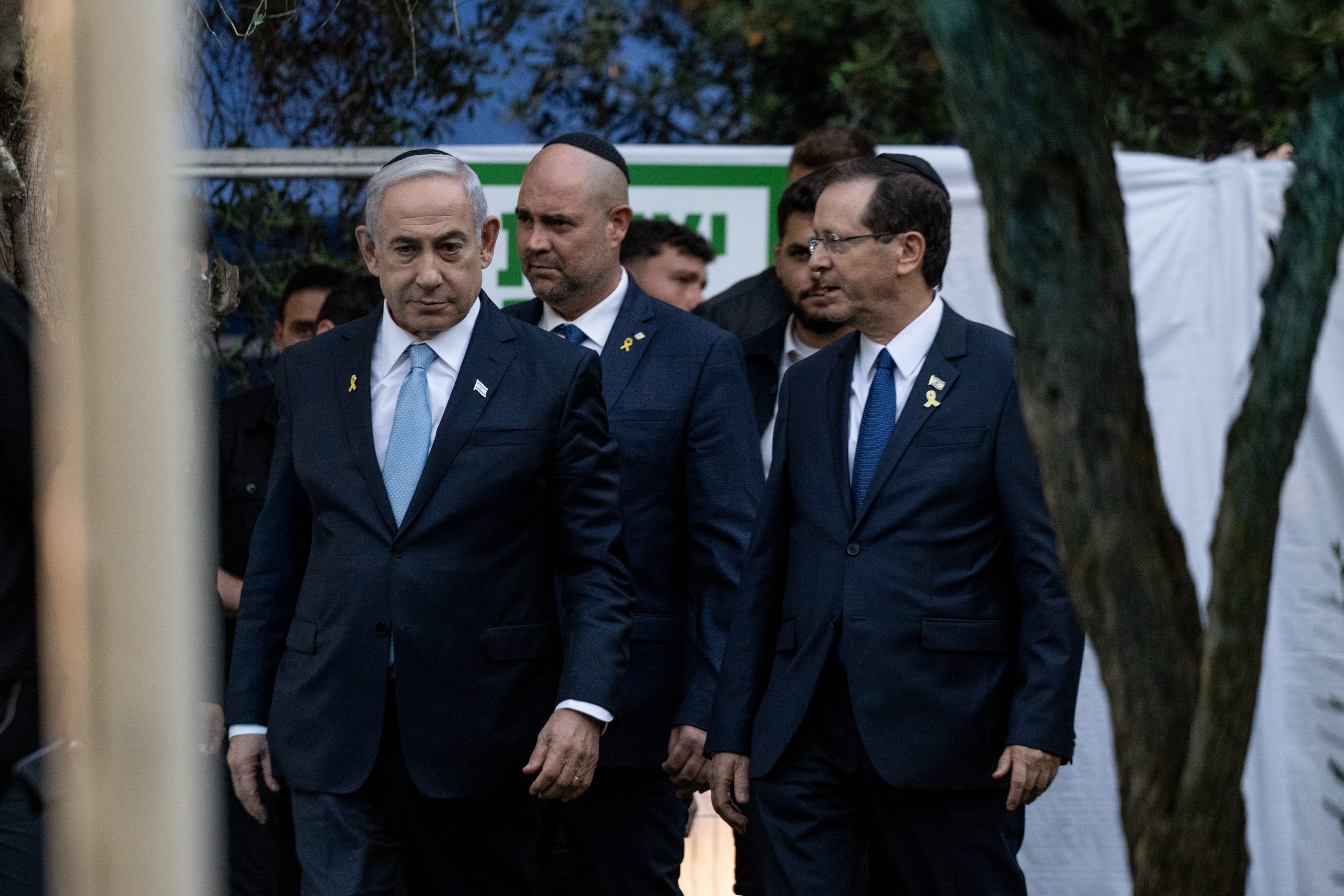 נתניהו והרצוג (Naama Grynbaum/POOL )