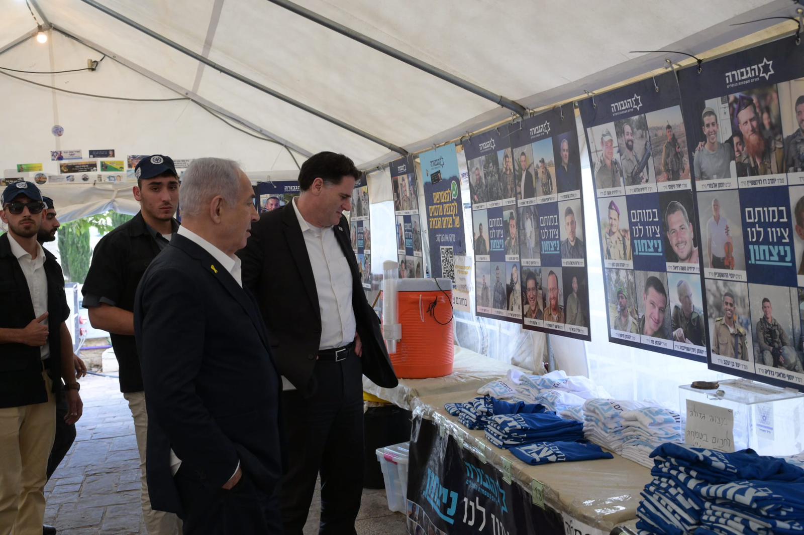 נתניהו במאהל הגבורה בירושלים (עמוס בן גרשום/לע"מ)