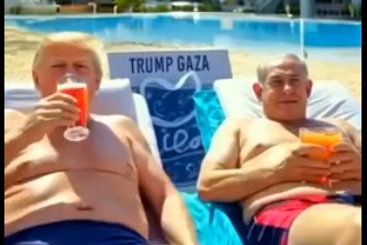 נופש בחוף עם נתניהו ומאסק: הסרטון של טראמפ על עתיד עזה