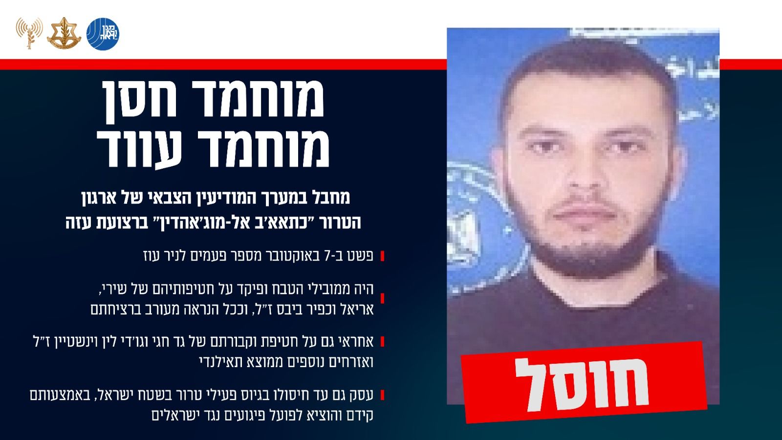 צה"ל חיסל את המחבל שפיקד על חטיפת בני משפחת ביבס